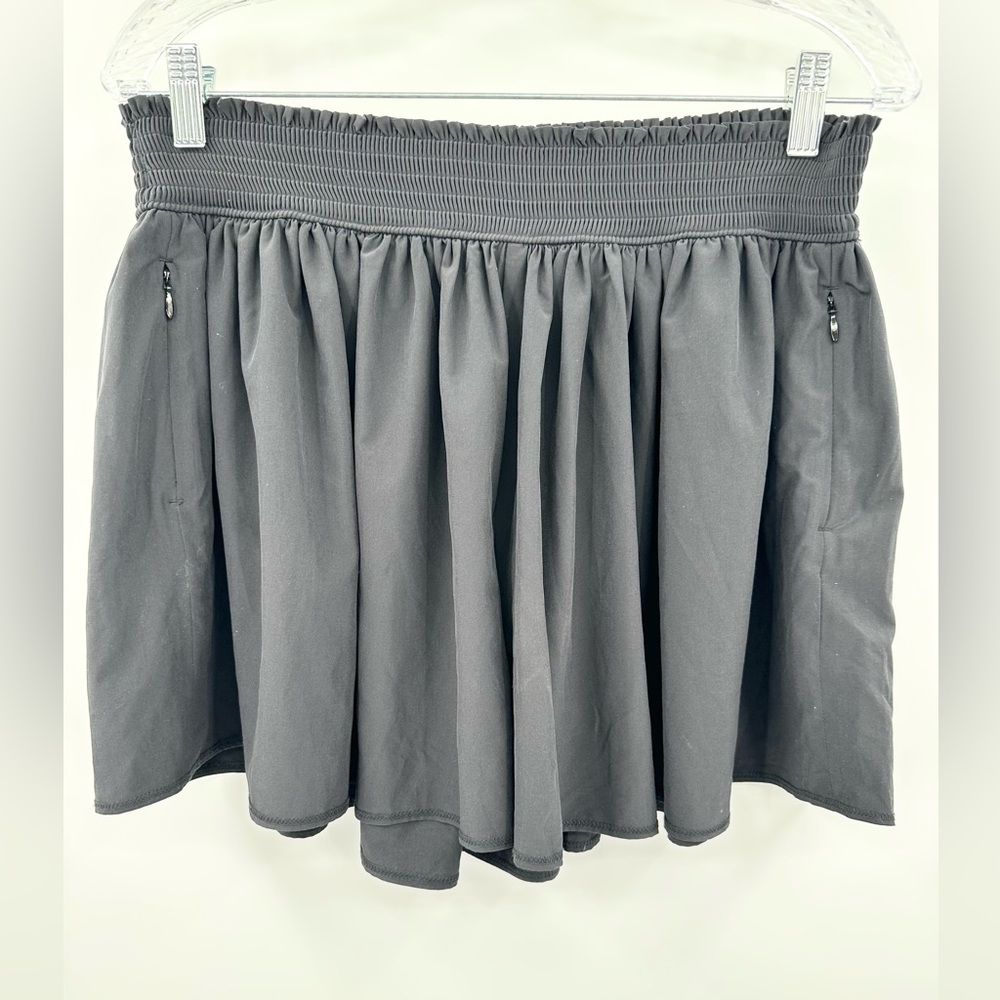 Athleta Black Athletic Skort with Smocked Waist